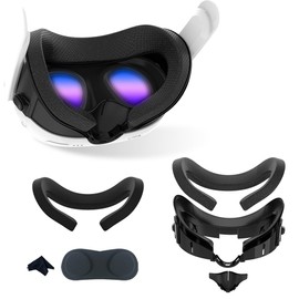 JDXFENG 6 in 1 Face Pad Replacement Compatible with Meta/Oculus Quest 3 Accessories,Face Facial Interface Bracket Face Cushion Cover Anti-Leakage Nose Pad Lens Cloth for Meta/Oculus Quest 3