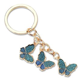 Blue Butterfly Keychain Butterfly Car Backpack Accessories for Women Girls Butterfly Key Chains Party Favors Birthday Christmas Gifts for Best Friend Daughter Mom Rhinestone Butterfly Keychain
