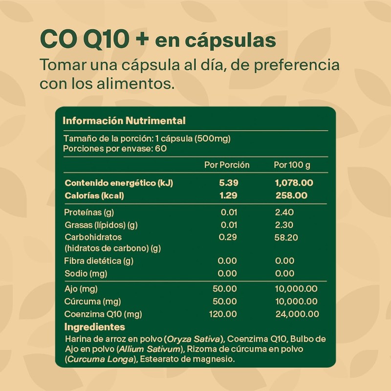Vital Botanics CoQ10 Coenzima Q10 con Ajo y Cúrcuma