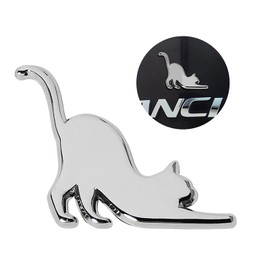 Futwod Car Emblem Cat Sticker Cat Cute Car Sticker Stylish Waterproof 3D 3D Sticker Cat Silhouette Scratches Seal Decoration Car Accessories Double-Sided Tape Cat Badge Emblem Car Bike Bicycle