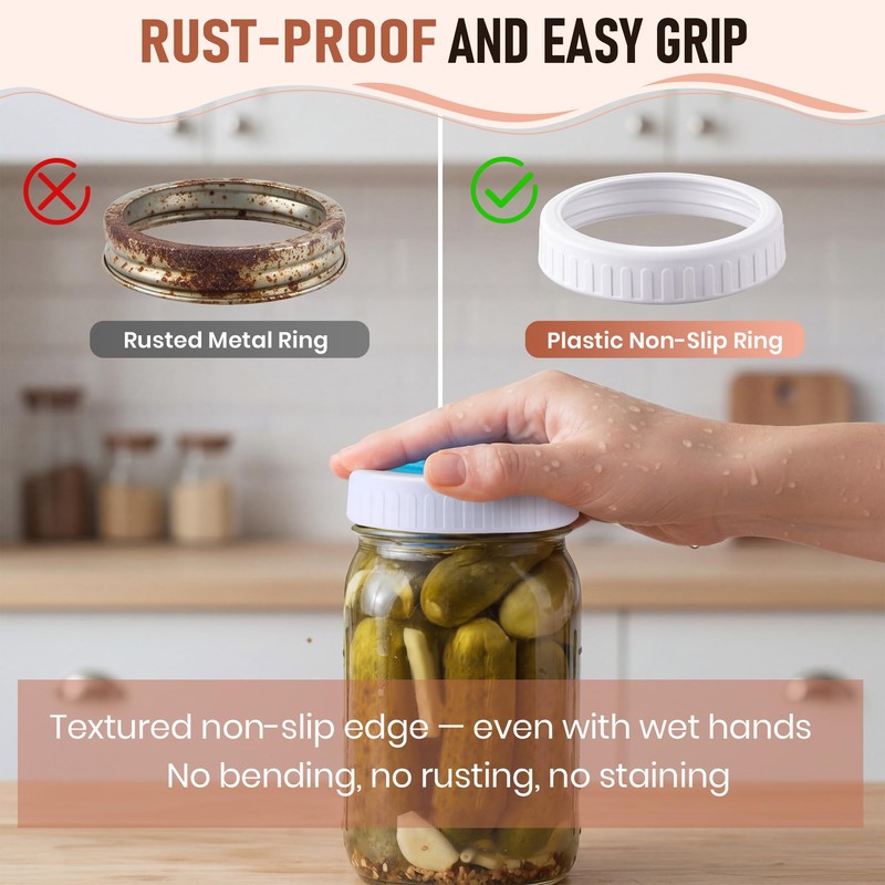 4 Pack Mason Jar Fermentation Lids with Date Dial, 4