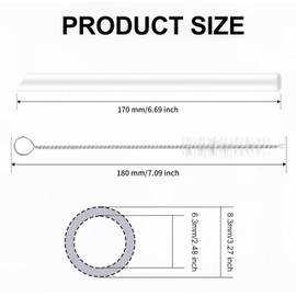 Joshey 6 Pack Replacement Straws for Yeti Kids Water Bottle - Compatible with Yeti Rambler Jr 18 oz, BPA-Free Plastic Straws with Cleaning Brush