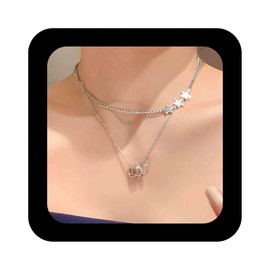 Cimenexe Böhmischen Geschichteten Stern Choker Halskette Silber Kristall Kreis Anhänger Halskette Hohlen Reifen Kugelkette Halskette Stern Cz Kreis Reifenkette Schmuck Für Frauen