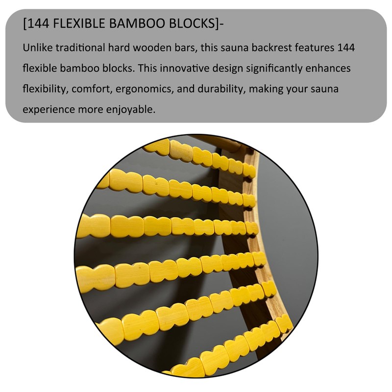 NUIBY Natural Bamboo Sauna Backrest, More Flexible Than Wood, Better