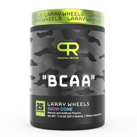 Personal Record Larry Wheels' PR BCAA | Aminoácidos de Cadena Ramificada | 7g de BCAA | 2g de Citrulina | Sabor Snow Cone | 337g | 25 Servings