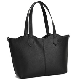 TIEGOOD Vegan Leather Tote Bag for Women, Womens Leather Purses Handbags Shoulder Bags with Top Handles Satchel Purse Black