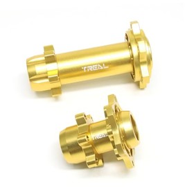 TREAL LOSI 1/4 Promoto MX Motorcycle Wheel Hex Hubs Set, Aluminum 7075 Front & Rear Hubs CNC Machined Upgrades(Gold)