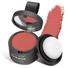 Root Powder for Men and Women, Hair Thickening Root Powder, Quick Cover Root Concealer with Hair Chalk, Hairline Shading Concealer Powder for Filling Thin Hair (Red)