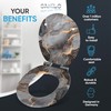 SANILO Wooden Toilet Seat with Soft Close [ROUND] - Decorative,