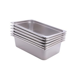 CMI Full Size Stainless Steel Food Pans,6"Deep Food Containers- Pack of 6