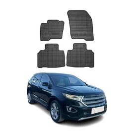 OMAC Floor Mats for Ford Edge 2015-2024 Car Mats All Weather Custom Fit Rubber Mat Waterproof Odorless TPE Floor Liners Laser Measured Non-Slip (Black)
