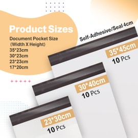 PickWorthy, 30 x Plastic Mailing Bags with Integrated Mailing Bag in 3 Sizes, Vintage Package Polythene with Strong Self Seal