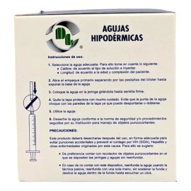 Agujas HiPodérmicas Dl Calibre 23gx25mm Caja Con 100 Capacidad en volumen 1 mL
