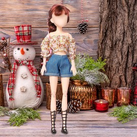 Set of 2 Doll Clothes, 30 cm, Clothes for Dolls, Clothes Outfits for Baby Dolls, Doll Clothes Set, Doll Accessories with Dresses, Jeans, Packs, Shoes, Necklaces, Christmas Doll Clothes