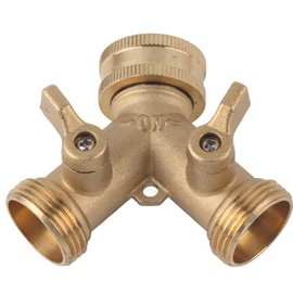 2-Way Y-Splitter 3/4 Inch Male Thread - Haofy Y-Splitter Brass Tap Splitter for 3/4 Inch Taps Home Garden Basement Irrigation