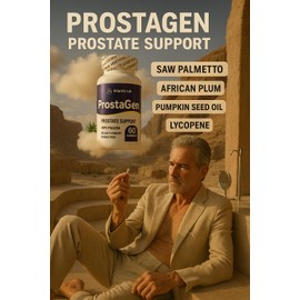 Prostagen - Saw Palmetto, African Plum, Pumpkin Seed Oil, Lycopene. Prostate Support, Hyperplasia, Reduced Urinary Production,