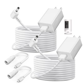 2-Pack Ring Stick up Camera Power Cord Compatible with Ring Stick Up Cam Battery/Plug-in 3rd Gen/2nd Gen & Pan Tilt Stick Up Camera, Indoor/Outdoor Weatherproof Power Cord (4m/13.1ft) White