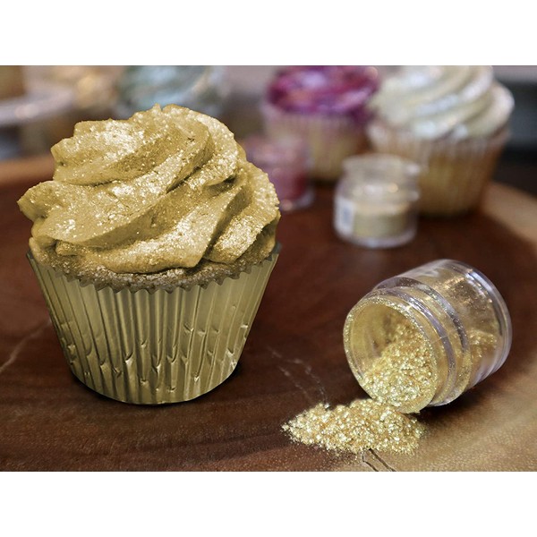 BAKELL Gold Edible Glitter, 5 Gram | TINKER DUST Edible Glitter | KOSHER Certified | 100% Edible Glitter | Cakes, Cupcakes, Cake Pops, Drinks, Dessert Vegan Glitter & Dusts