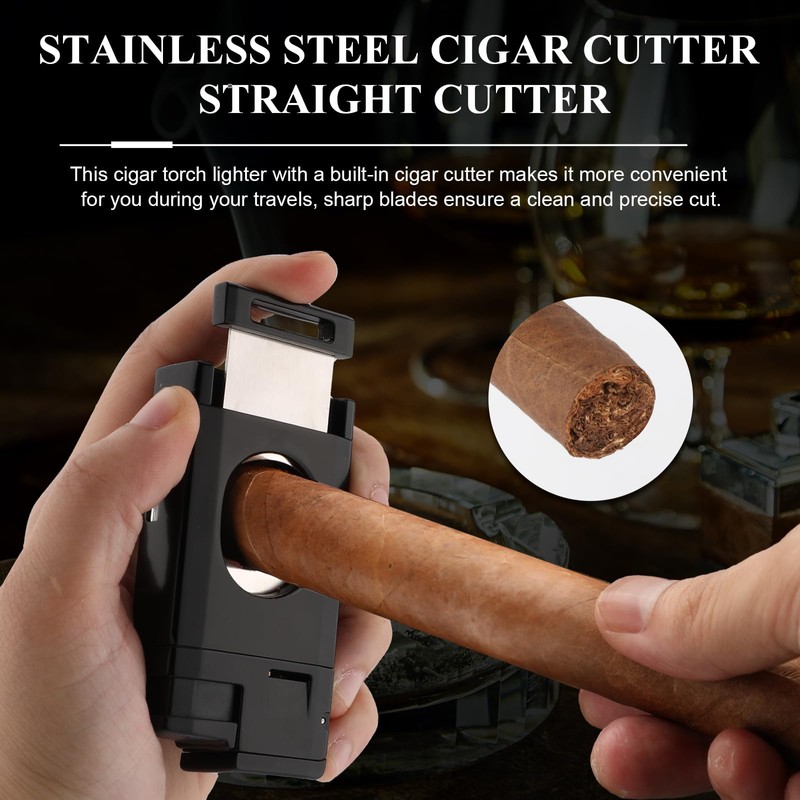 SCARRA Cigar Lighter, Multi-Function Torch Lighter and Cigar Cutter V