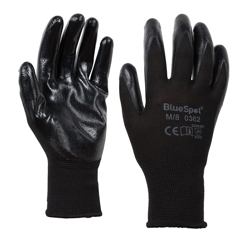 Blue Spot Tools 23008 Nitrile Grip Gloves (Medium)