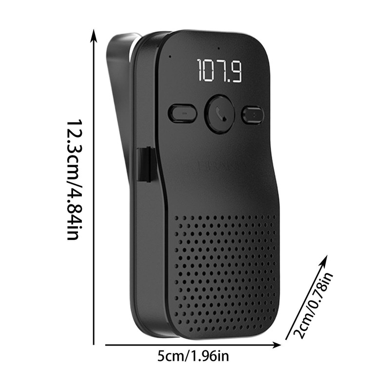 Wireless Car Speakerphone,Handsfree Talking Car Speaker with Clip | Multifunctional
