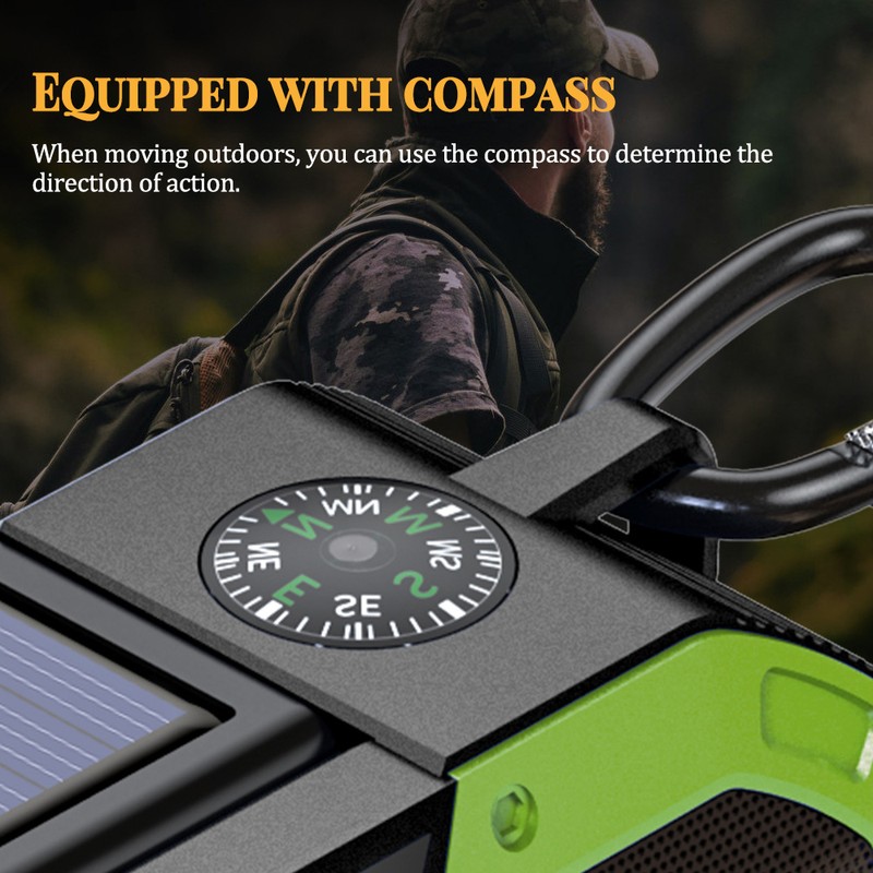 Portable Hand Crank Radio Multifunction IPX6 Waterproof Outdoor Emergency FM