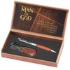 Man of God 2 Piece Metal Woodgrain Ballpoint Pen and
