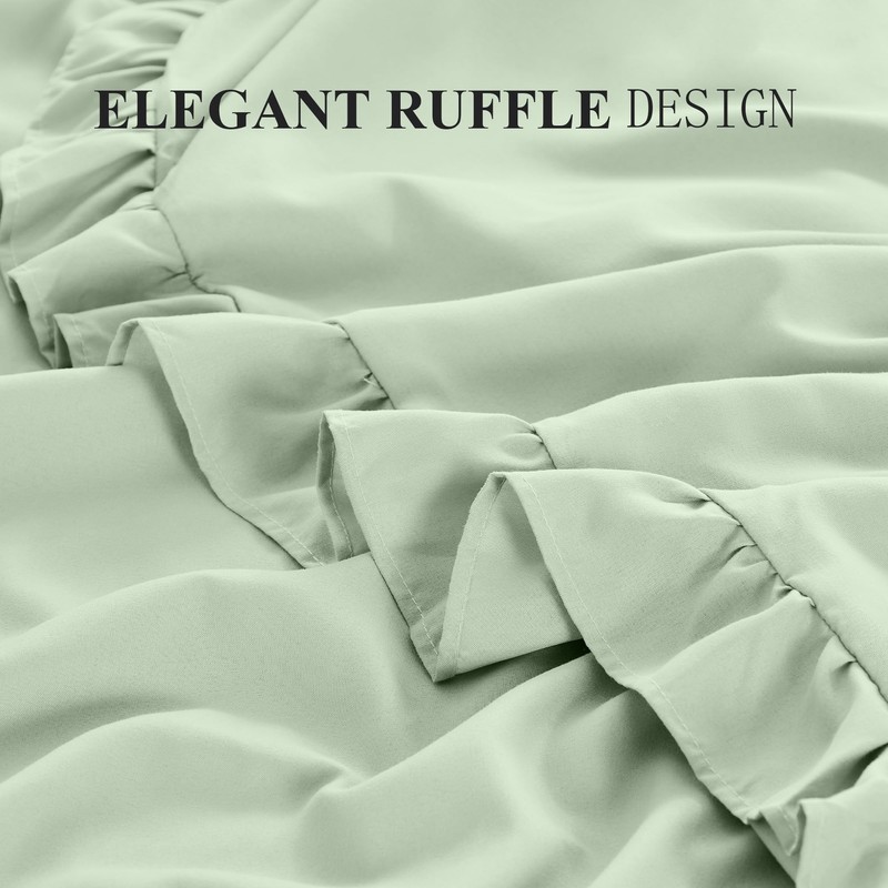 LINENOVA Ruffled Pillow Cases Set of 2 - European Size