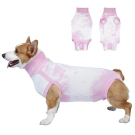 pangdi Recovery Suit for Dogs After Surgery, Spay Suit Female Spay & Male Neuter, Dog Onesie Body Suits for Post-Surgical, Abdominal Wounds and Skin Conditions, Pink, S
