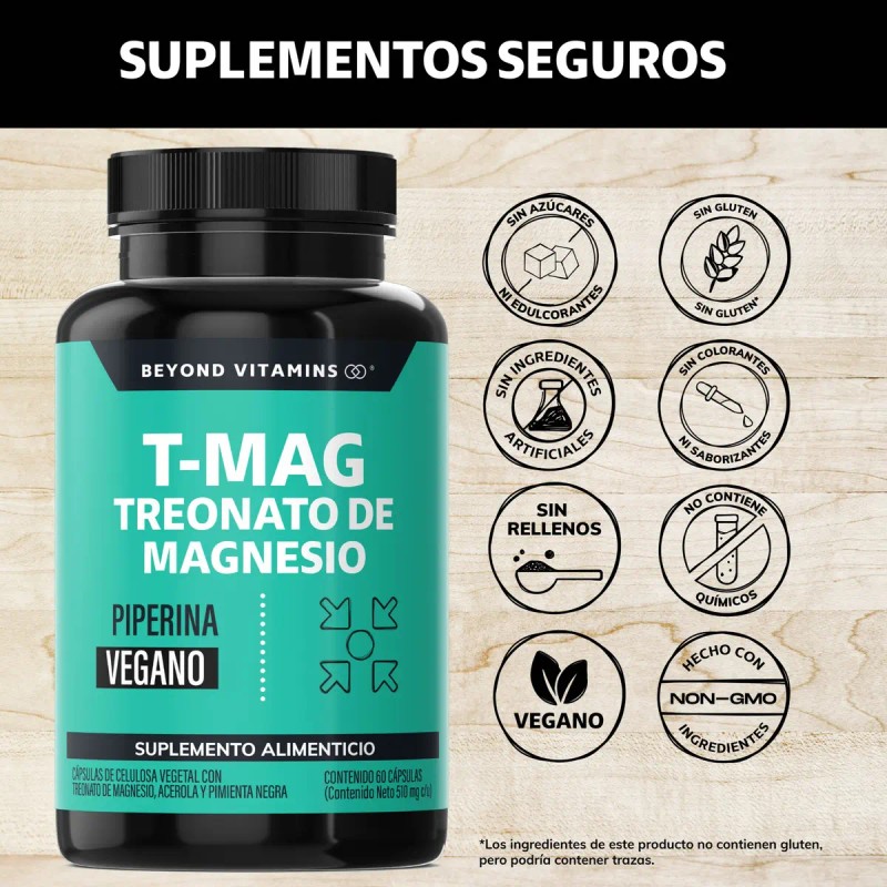 Mag Treonato Magnesio Complex Acerola Piperina Magnesium Threonate Pimienta Negra