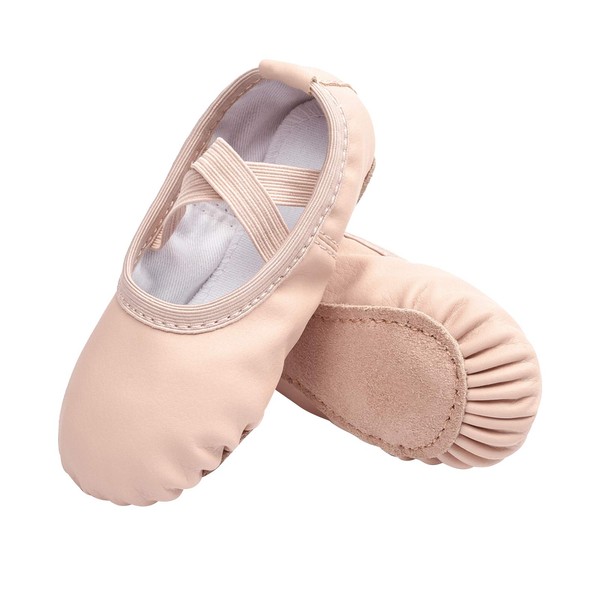 Stelle Girls Ballet Shoes Boys Toddler Soft Leather Dance Slippers for Toddler/Little Kid/Big Kid(Ballet Pink,7MT)