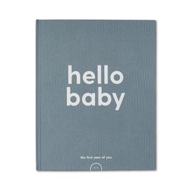 MORI Baby Premium Hello Baby Memory Book in Blue - Milestone Record Activity Journal for Newborns - Unisex Keepsake Diary with Personal Love Letter - One Size