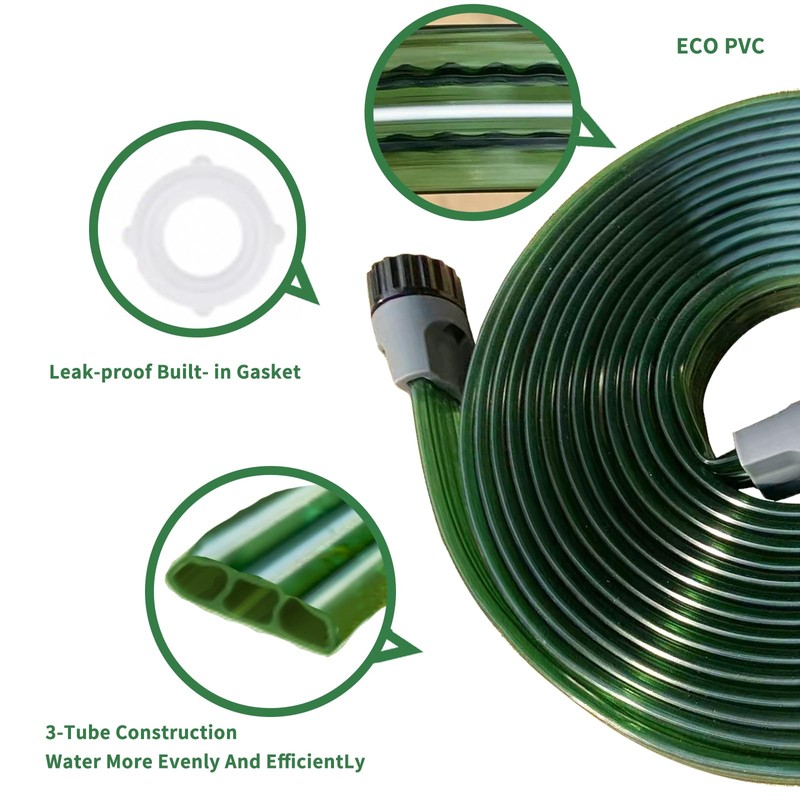 SECBULK 75 FT Flat Sprinkler Hose for Lawn Watering Garden