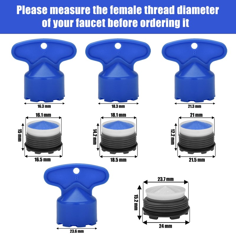 12 Pieces Faucet Cache Aerators with Faucet Aerator Removal Tool