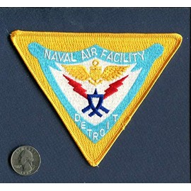 Embroidered Patch - Patches for Women Man - NAF Naval Air Facility Detroit MI US Navy Base NAS Squadron Jacket