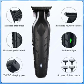 Blackout Trimmer Plus Zero Gap, 2025 New Zero-Gapped 3-in-1 Razor,Cordless Rechargeable Zero-Gapped Safety Razor Hair Clipper for Men