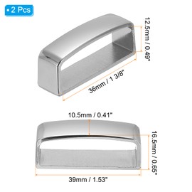 PATIKIL 1 1/8 Inch 30mm Belt Loop Keepers, 2 Pack Alloy Belt Strap Ring Men's Buckle for DIY Craft Belt Fixing, Silver Grey