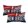 New Jersey Throw Pillow Cover 12x20 Set of 2, New