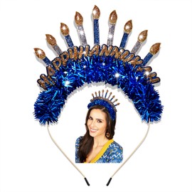 Hanukkah Headband Let's Get Lit Oy to the World Happy Channukah Headband Jewish Festival of Lights Headband Accessories (hanukkah hairband C)