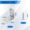 40 PCS L Brackets for Wood, 25x 25mm L Shaped