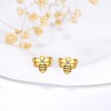 Lab Grown Diamond Bee Earrings Stud Sterling Silver 14K Gold