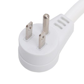 Right Angle (Down Angle) 15 Amp to 20 Amp Plug Adapter Cable UL Listed 14AWG (1Foot) NEMA 5-15P to 5-15/20R (Comb 20Amp T Blade) 15 Amp Household Plug to 20 Amp T-Blade AC Power Cable White
