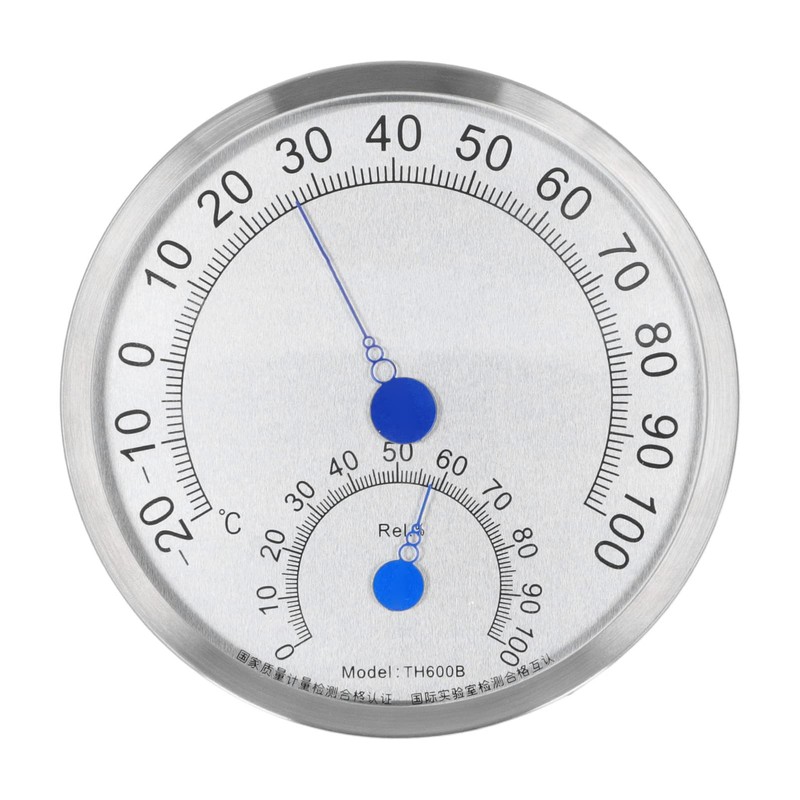 Stainless Steel Round Thermometer Outdoor Thermometer Hygrometer Waterproof Large Weather