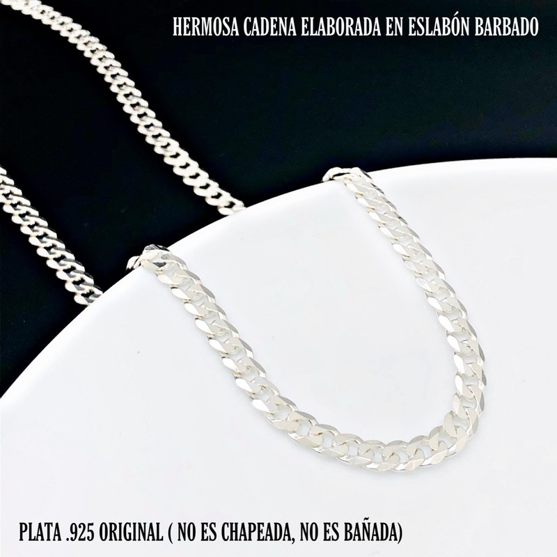 Cadena para Hombre de Plata Cubana de 60cm x 5mm