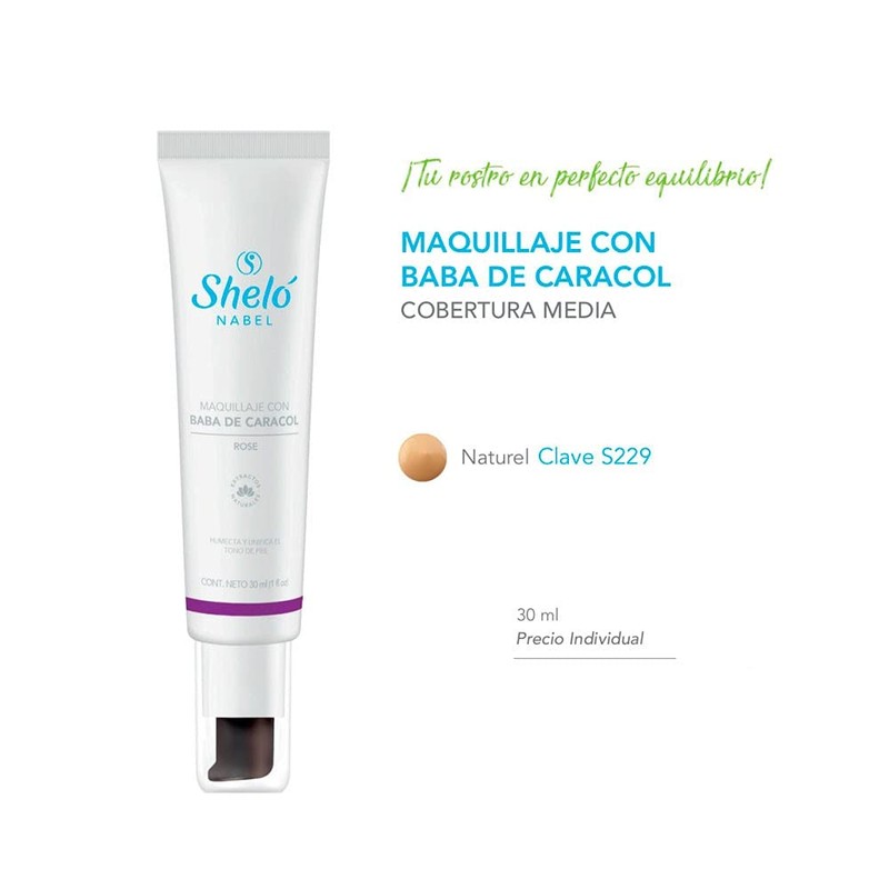 Sheló NABEL Maquillaje Corporal Base Cobertura Media, Tono Natural, Nutritivo,