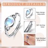 Adramata Ring 925 Silver Women's Moonstone Ring 18 Carat Gold-Plated