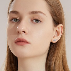 Evil Eye Ear Climbers Earrings for Women Sterling Silver Ear Crawler Earrings Evil Eye Jewelry Gift for Women