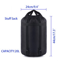 MOOCY Compression Stuff Sack, 20L、45L Stuff Sack Compression Sleeping Bag Storage Stuff Sack Organizer - Great Sleeping Bags Clothes Camping Hiking Backpacking