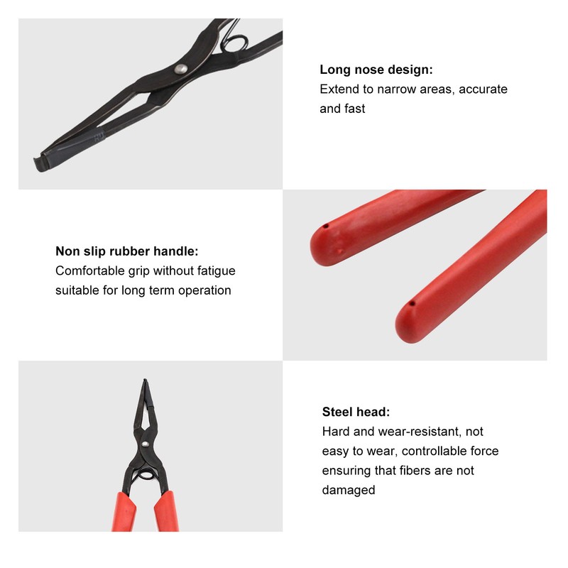 Optical Fiber Pliers Flange Long Nose Rubber Anti Slip Handle