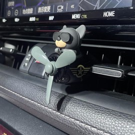 【Rin.JP】車用 芳香剤 プロペラ 回転 犬 イヌ パイロット オシャレ ワイルド エアコン取付型 除菌 消臭 ギフト